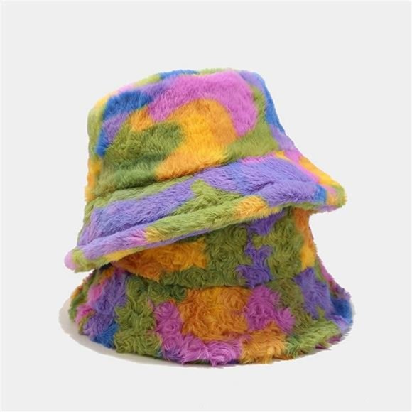 Women\'s Winter Faux Fur Fuzzy Warm Bucket Hat